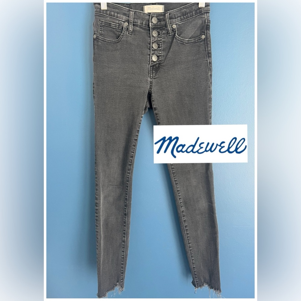 Madewell Black High Rise Skinny Button Up Jeans